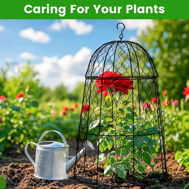 Alt view image 6 of 6 - 12Pcs 20×12.6in Chicken Wire Garden Cloches, Anti-Rust Split-Design Plant Cages to Keep Animals Out, Sturdy Outdoor