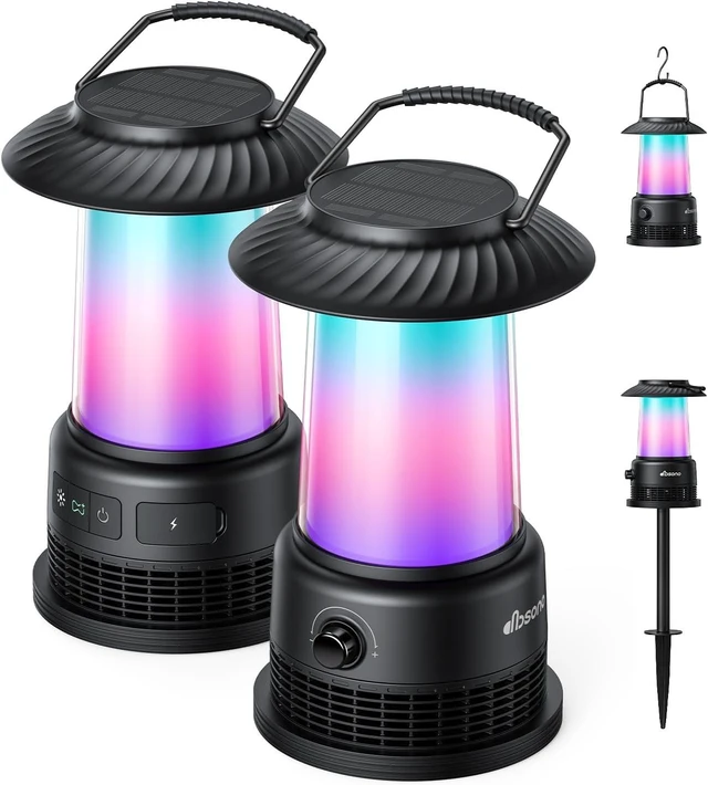 Main image of IPX7 Waterproof Outdoor Speakers, 2-Pack Patio Lanterns with LED Lights