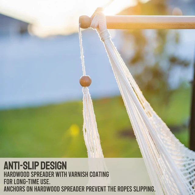 Alt view image 5 of 7 - Caribbean Hanging Hammock Chair with Wood Spreader Bar