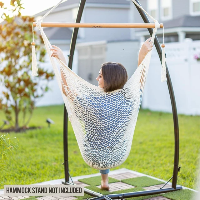 Alt view image 7 of 7 - Caribbean Hanging Hammock Chair with Wood Spreader Bar