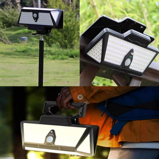 Alt view image 3 of 7 - Clip-On Solar Motion Sensor Lights, 3 Color, IP65 Waterproof with USB & 208 LED for Fence, Deck, Wall, Garage & Patio (3Color+208LED+6000mAh, 1 Pack)