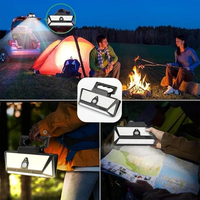Alt view image 4 of 7 - Clip-On Solar Motion Sensor Lights, 3 Color, IP65 Waterproof with USB & 208 LED for Fence, Deck, Wall, Garage & Patio (3Color+208LED+6000mAh, 1 Pack)