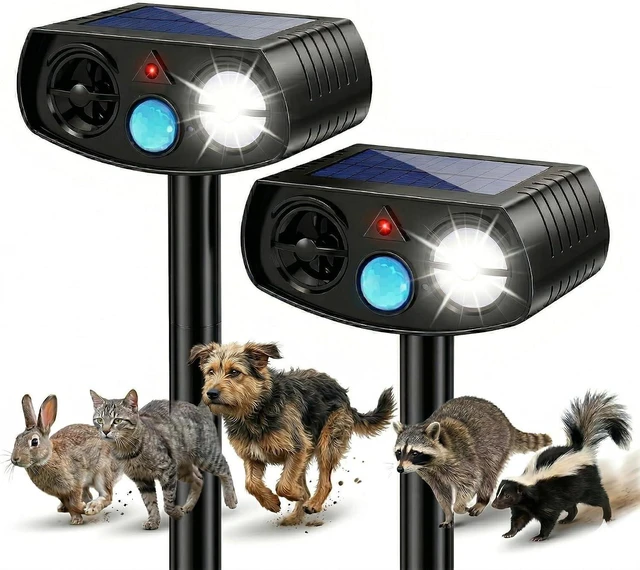Main image of Solar Ultrasonic Dog & Cat Repeller with Motion Sensor, 2 Pack Outdoor