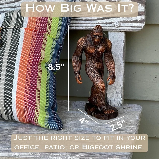 Alt view image 3 of 7 - 8.5-Inch Bigfoot Sasquatch Garden Statue, Resin Figurine for Yard Decor