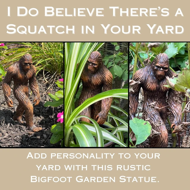 Alt view image 2 of 7 - 8.5-Inch Bigfoot Sasquatch Garden Statue, Resin Figurine for Yard Decor