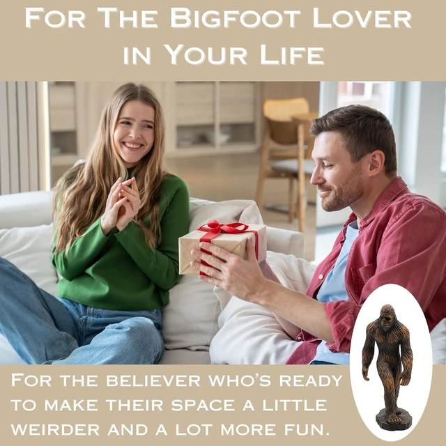 Alt view image 6 of 7 - 8.5-Inch Bigfoot Sasquatch Garden Statue, Resin Figurine for Yard Decor