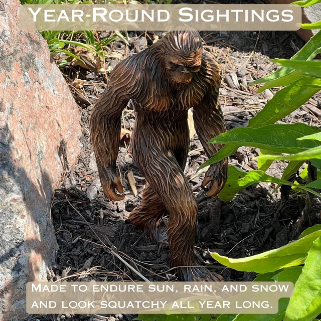 Alt view image 5 of 7 - 8.5-Inch Bigfoot Sasquatch Garden Statue, Resin Figurine for Yard Decor