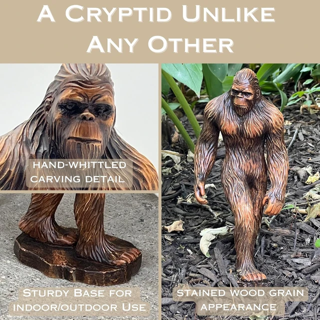 Alt view image 4 of 7 - 8.5-Inch Bigfoot Sasquatch Garden Statue, Resin Figurine for Yard Decor