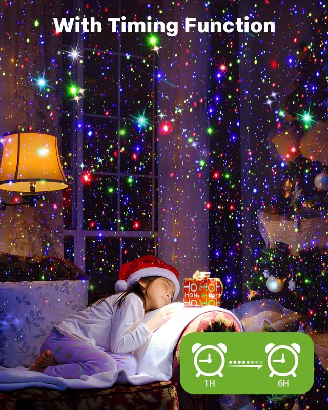 Alt view image 7 of 7 - Waterproof RGB Laser Christmas Projector Lights, 3-Color Moving Twinkle Stars Show for Yard, House, Garden & Party