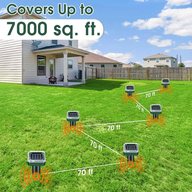 Alt view image 2 of 7 - Solar-Powered Ultrasonic Mole Repellent Spikes, Waterproof Deterrent for Skunk, Gopher, Groundhog, Snake, Vole & Chipmunk, 8-Pack