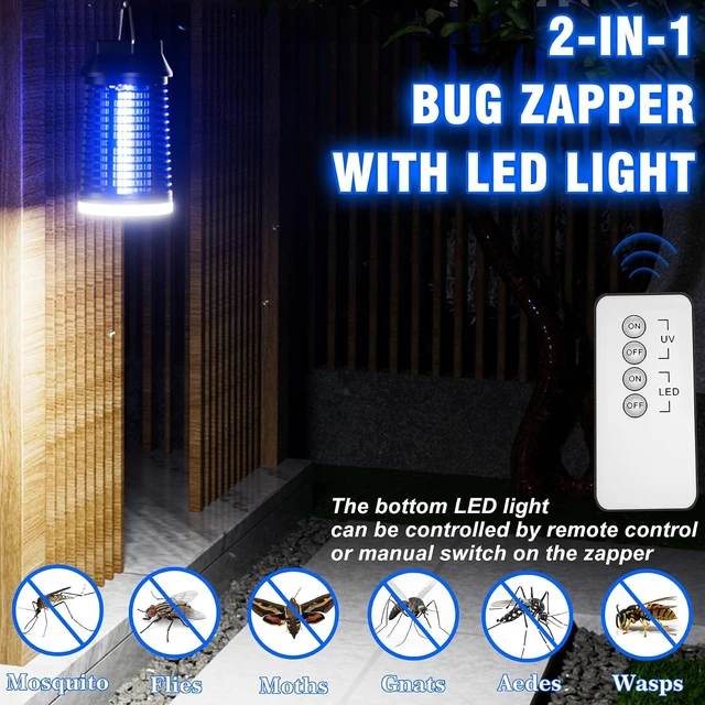 Alt view image 2 of 6 - Remote-Control Electric Bug Zapper with LED Light, Waterproof Fly Trap & Insect Catcher for Indoor/Outdoor Patio, Garage & Garden