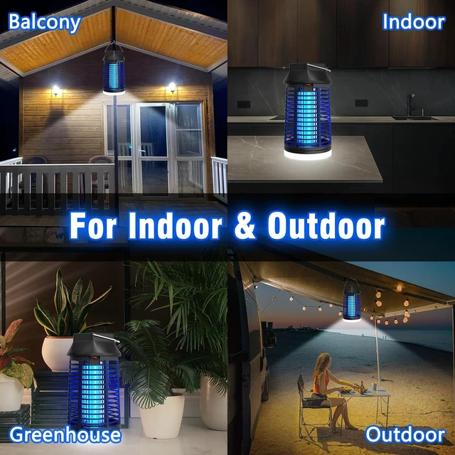 Alt view image 6 of 6 - Remote-Control Electric Bug Zapper with LED Light, Waterproof Fly Trap & Insect Catcher for Indoor/Outdoor Patio, Garage & Garden
