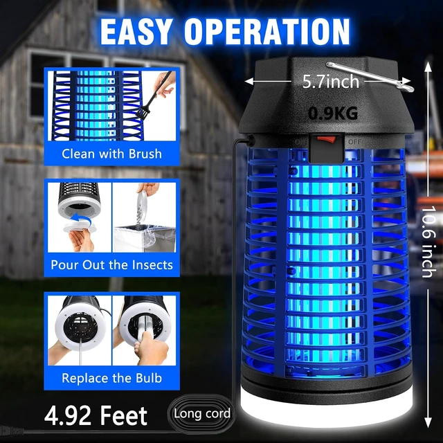 Alt view image 5 of 6 - Remote-Control Electric Bug Zapper with LED Light, Waterproof Fly Trap & Insect Catcher for Indoor/Outdoor Patio, Garage & Garden