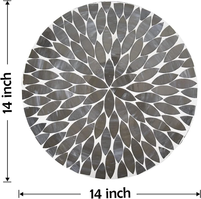Alt view image 7 of 7 - 14" Round Mosaic Patio Side Table, Accent Outdoor Coffee Table