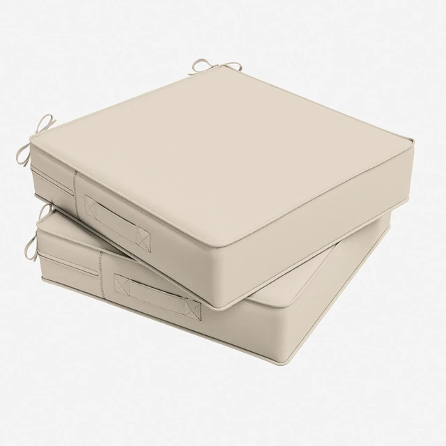 Main image of Outdoor Chair Cushions with Handles & Ties, 24 x 24 x 5 Inch, Set of 2
