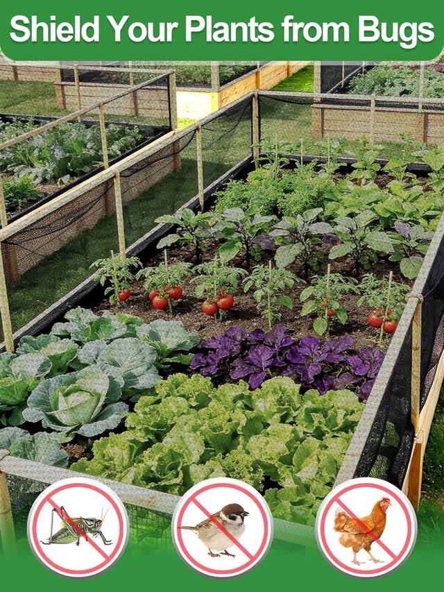 Alt view image 3 of 7 - 10 x 50 ft PP Nanocomposite Garden Netting, 33% Shade Rating