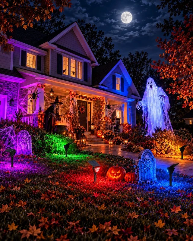 Alt view image 6 of 7 - RGB Waterproof LED Solar Spot Lights Outdoor, 6 Pack