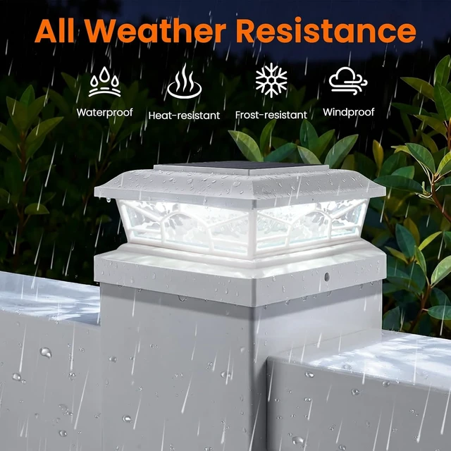 Alt view image 5 of 7 - White Solar Post Cap Lights for 4x4 Posts, 12-Pack