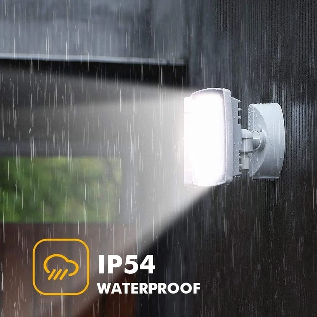 Alt view image 6 of 7 - 32W 5000K 3500-Lumen Dual-Head LED Flood Light, Dusk-to-Dawn Waterproof Security Wall Light for Patio, Garden & Yard