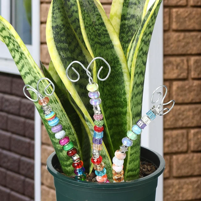Alt view image 4 of 7 - 227-Pc Decorative Garden Stake Set, 14" DIY Wands with Diamond Toppers, Beaded Fairy Sticks & 8" Caterpillar for Outdoor Décor