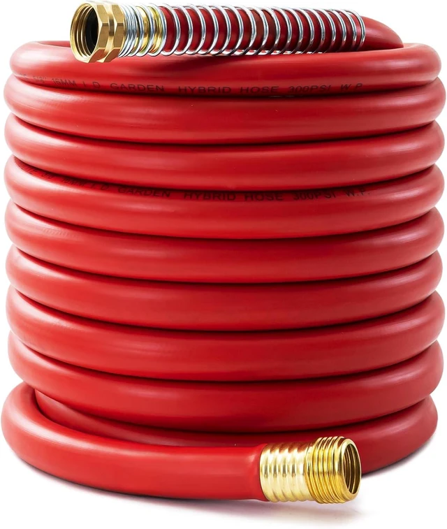 Main image of Red 5/8" Garden Hose, 50ft, -40 to 190 Hot/Cold Rubber Hose