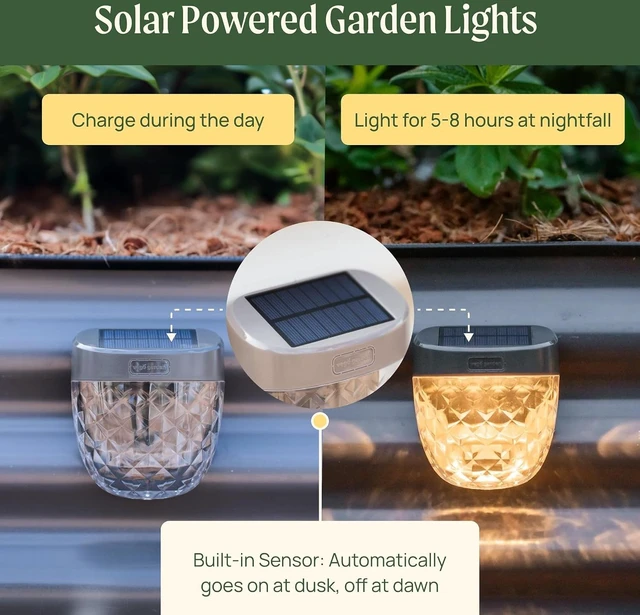 Alt view image 4 of 7 - 4 Pack Earthy Brown Magnetic Solar Garden Lights IPX4 Waterproof Outdoor Ambient Lamp for Classic Beds
