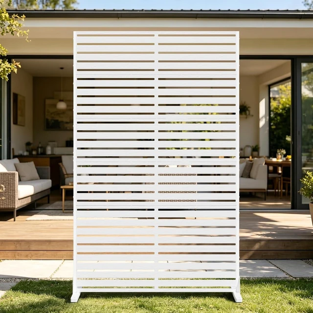 Main image of White 72" HDPE Privacy Screen Fence Panel for Patio, Outdoor