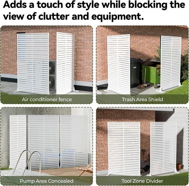 Alt view image 5 of 6 - White 72" HDPE Privacy Screen Fence Panel for Patio, Outdoor
