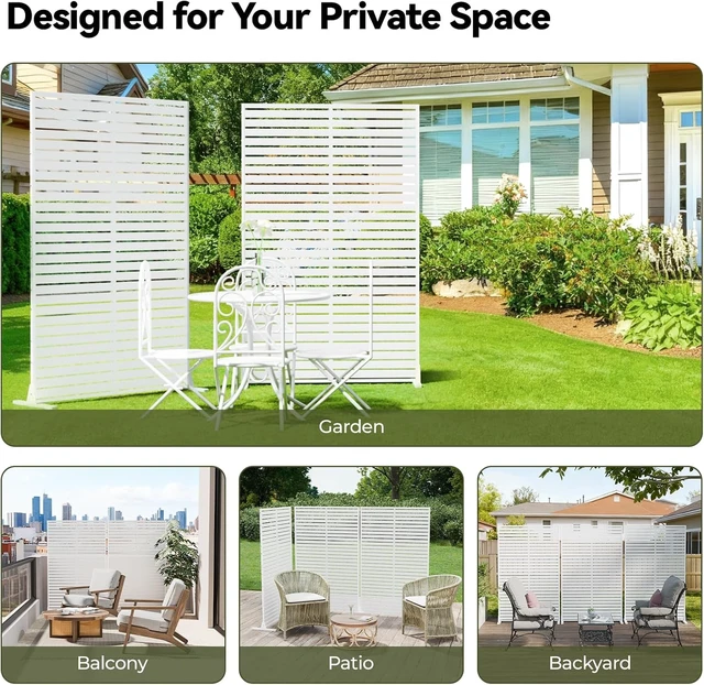 Alt view image 6 of 6 - White 72" HDPE Privacy Screen Fence Panel for Patio, Outdoor
