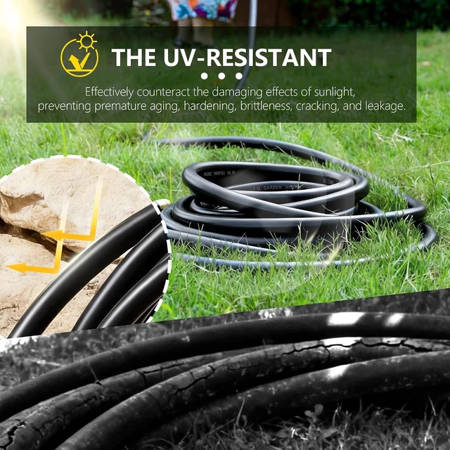 Alt view image 3 of 7 - 50 Ft 5/8" Black Rubber Garden Hose Hot/Cold Rated -40 to 190