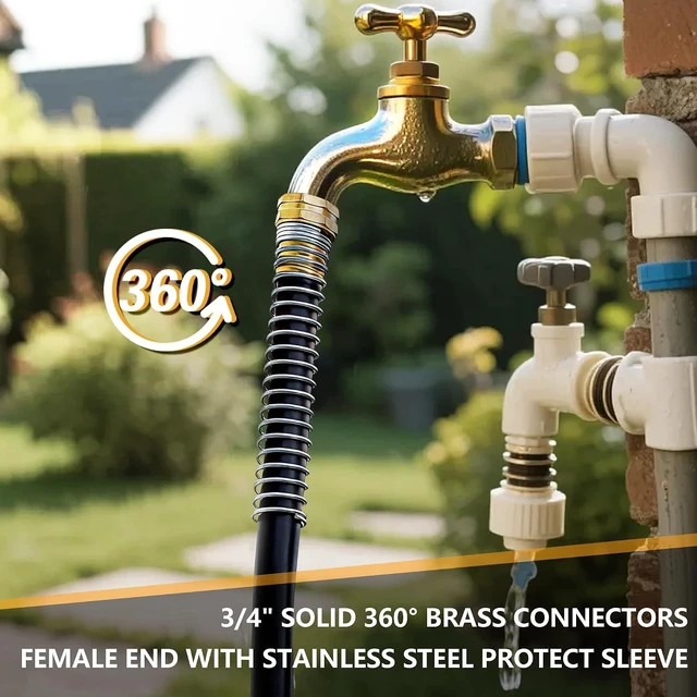 Alt view image 5 of 7 - 50 Ft 5/8" Black Rubber Garden Hose Hot/Cold Rated -40 to 190