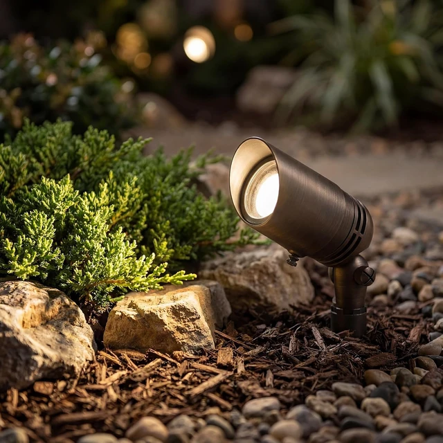 Alt view image 2 of 7 - Kichler MR-16 Low Voltage Landscape Spotlight Light, Centennial Brass