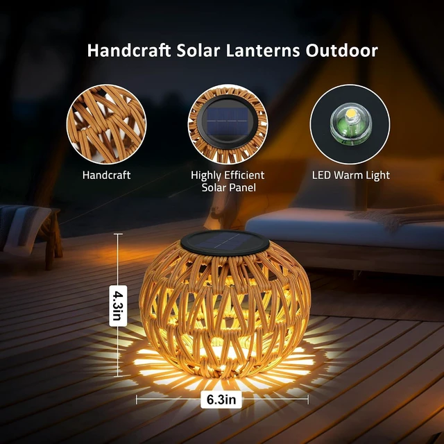 Alt view image 2 of 7 - Waterproof Solar Lanterns, 2-Pc Outdoor Solar Table Lamp