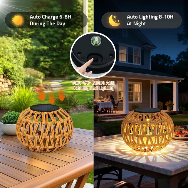 Alt view image 3 of 7 - Waterproof Solar Lanterns, 2-Pc Outdoor Solar Table Lamp