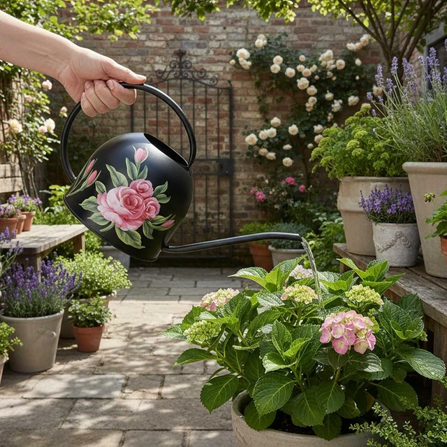 Alt view image 2 of 7 - Small Metal Watering Can for Indoor & Outdoor Plants