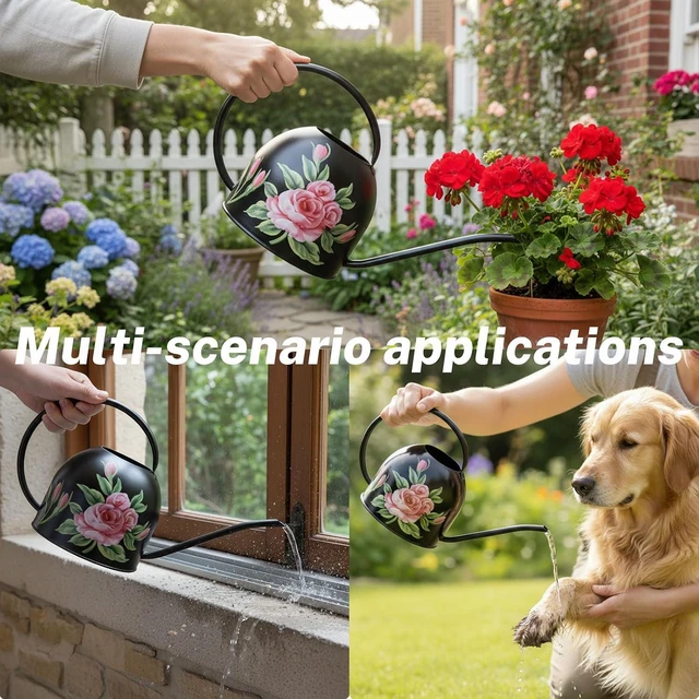 Alt view image 4 of 7 - Small Metal Watering Can for Indoor & Outdoor Plants