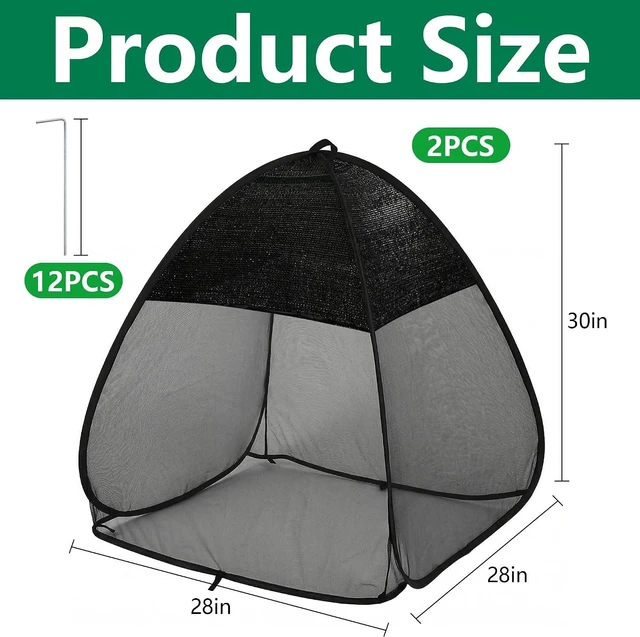 Alt view image 2 of 7 - 2-Pc Pop-Up Garden Netting, Bug & Sun Shade Plant Cover Tent