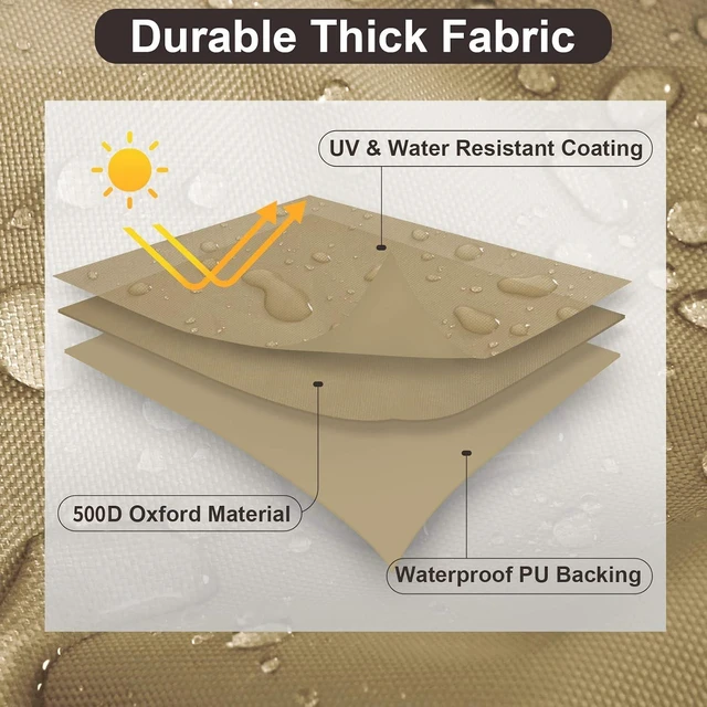 Alt view image 3 of 7 - Waterproof L-Shaped Patio Sectional Cover, Outdoor Furniture Cover