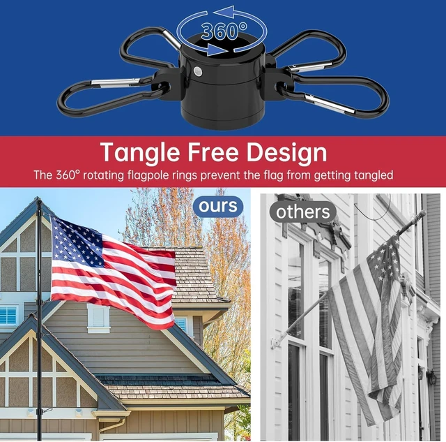 Alt view image 4 of 6 - 10 FT In-Ground Flag Pole with 5-Prong Base, Extra-Thick Heavy-Duty Kit for Yard, Garden & Residential/Commercial (1 Pack, without Flag)