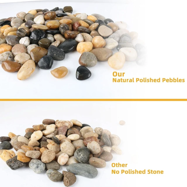 Alt view image 5 of 7 - 18-lb Bulk River Rock Pebbles, 1-1.5" Aquarium Gravel & Decorative Stones for Plants & Garden