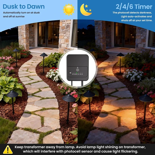 Alt view image 3 of 7 - All-in-One Low Voltage Landscape Lighting Kit, 5W 2700K Outdoor Lights