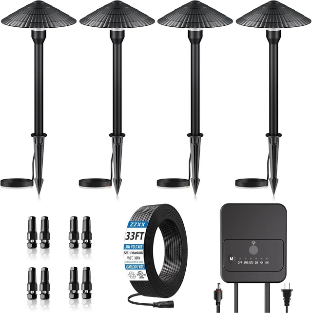 Main image of All-in-One Low Voltage Landscape Lighting Kit, 5W 2700K Outdoor Lights
