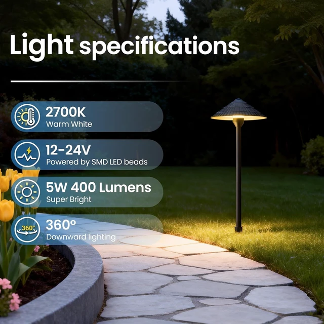 Alt view image 4 of 7 - All-in-One Low Voltage Landscape Lighting Kit, 5W 2700K Outdoor Lights