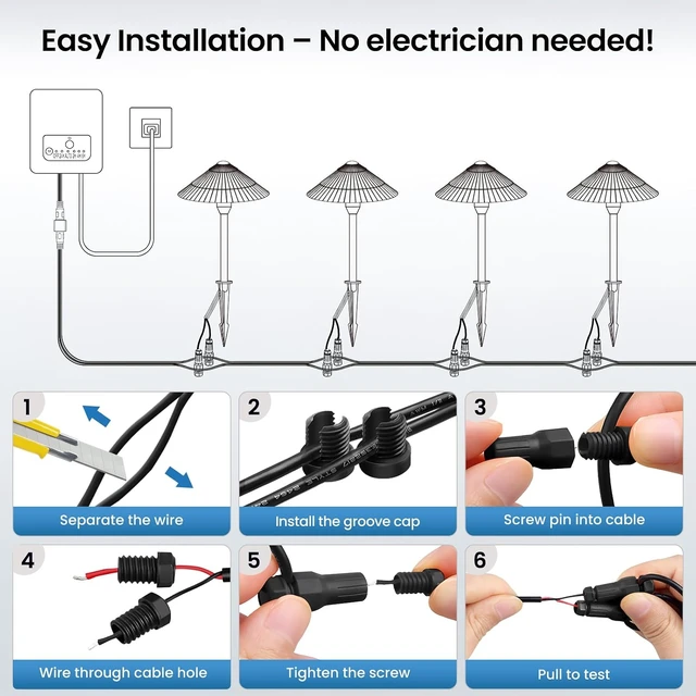 Alt view image 7 of 7 - All-in-One Low Voltage Landscape Lighting Kit, 5W 2700K Outdoor Lights