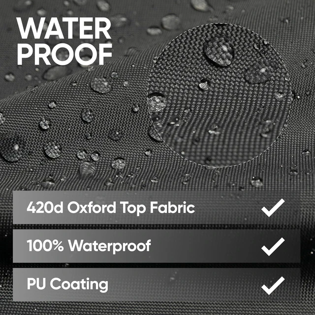 Alt view image 3 of 7 - Black 4-Piece Waterproof Patio Furniture Cover Set for Outdoor Lawn Furniture