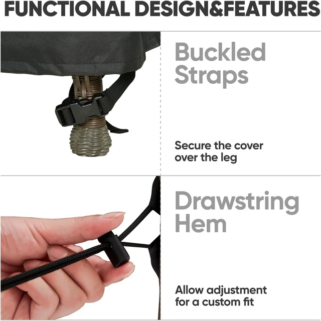 Alt view image 6 of 7 - Black 4-Piece Waterproof Patio Furniture Cover Set for Outdoor Lawn Furniture