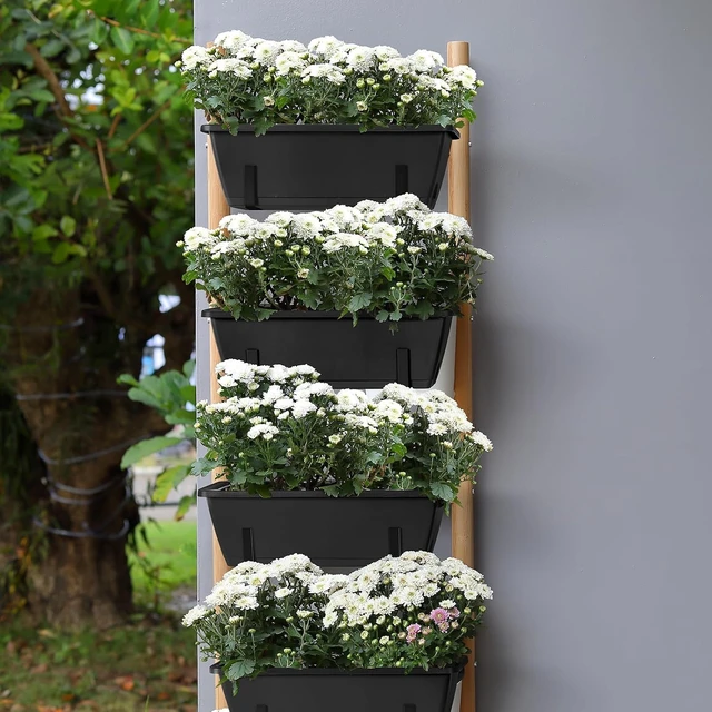 Alt view image 6 of 7 - Railing Window Box Planters with Adjustable Brackets, 4 Pack