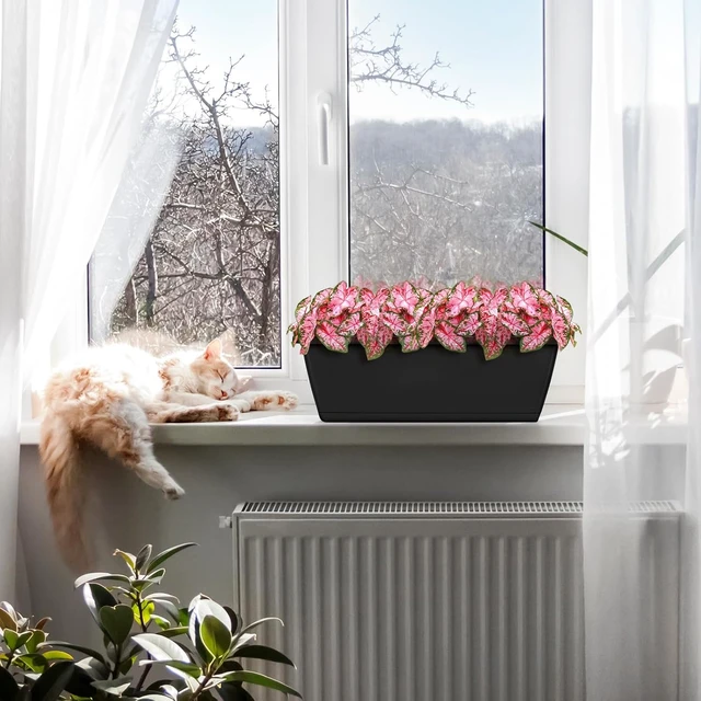 Alt view image 7 of 7 - Railing Window Box Planters with Adjustable Brackets, 4 Pack