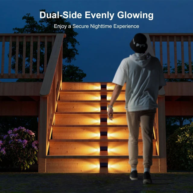 Alt view image 2 of 7 - Warm White Dual-Sided Solar Step Lights, Waterproof, 6-Pack
