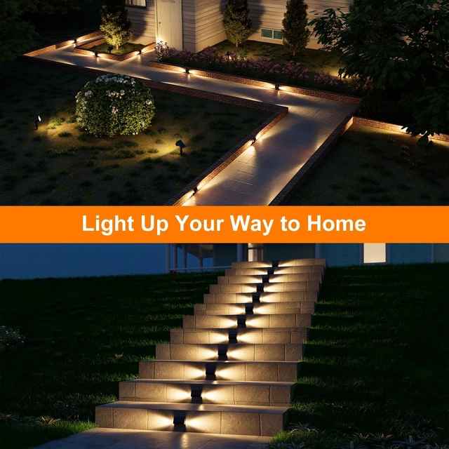 Alt view image 6 of 7 - Warm White Dual-Sided Solar Step Lights, Waterproof, 6-Pack